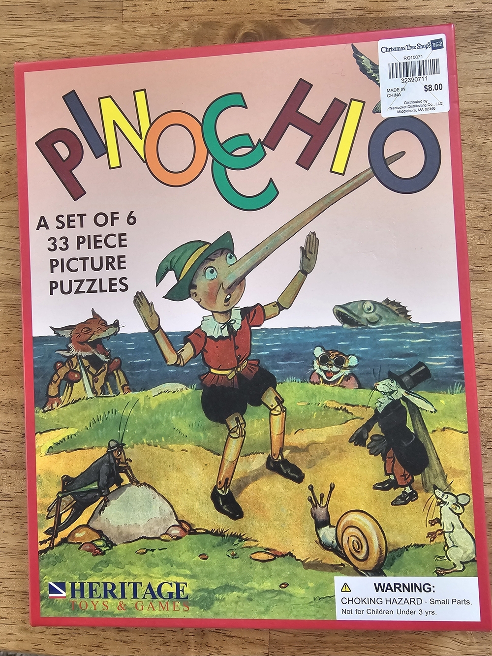 Heritage Pinocchio Kids Puzzle Set - Pink Box